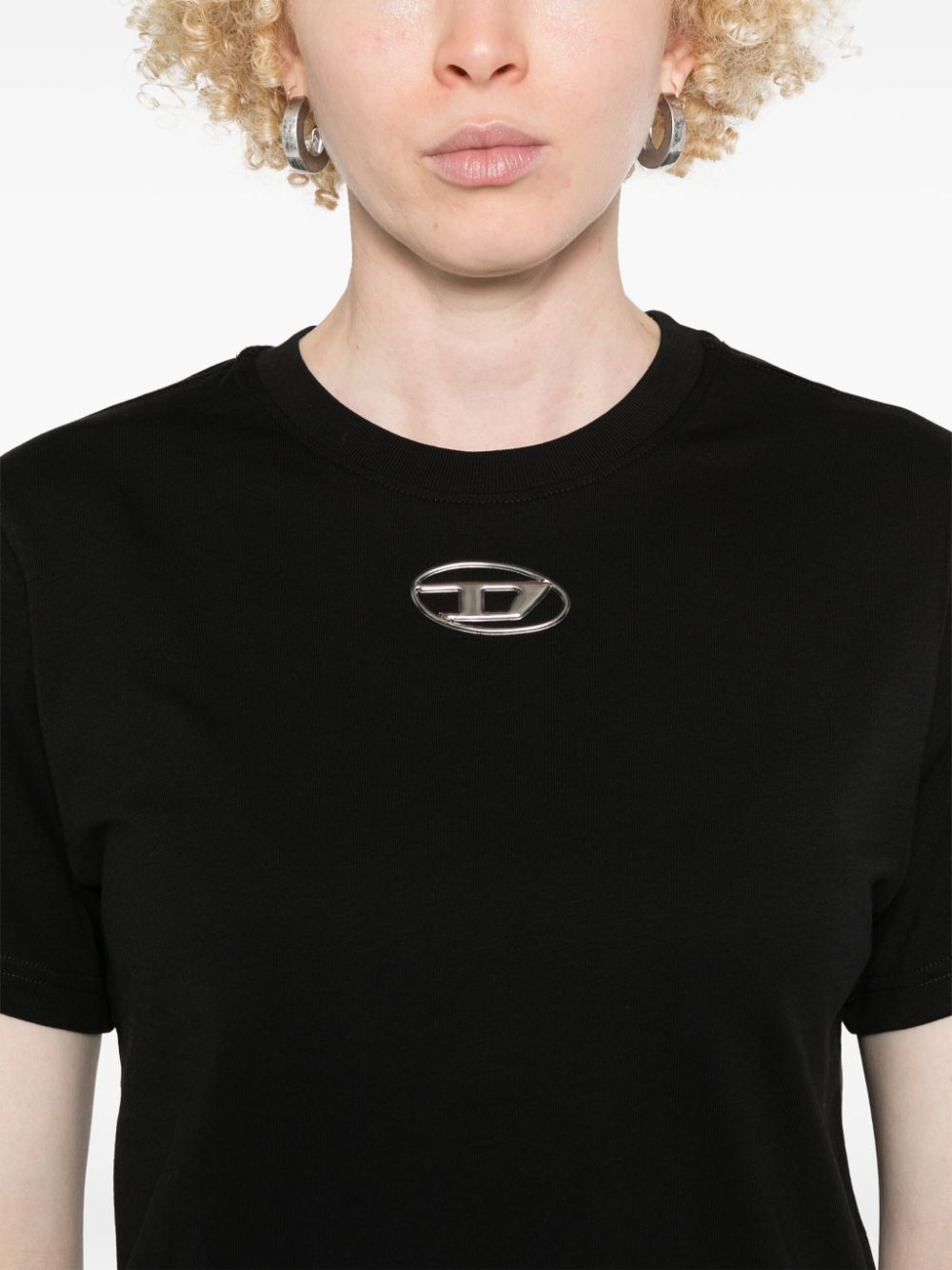 Diesel T-shirt met Oval D-logo Zwart