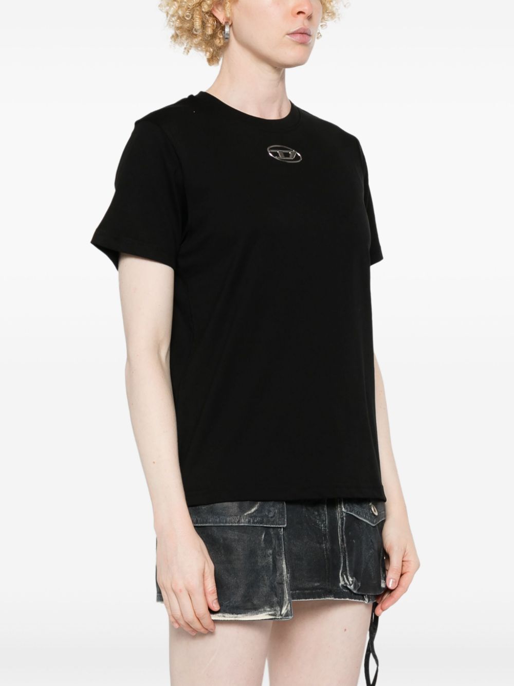 Diesel T-shirt met Oval D-logo Zwart