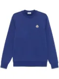 Moncler logo-patch cotton sweatshirt - Blue