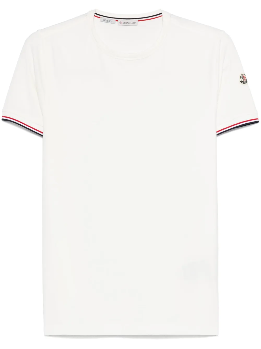 Moncler T-shirt met driekleurige afwerking Wit
