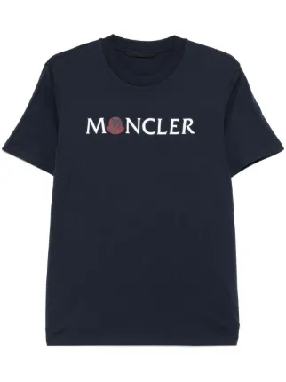 Moncler Camiseta Com Estampa De Logo | Azul | FARFETCH BR