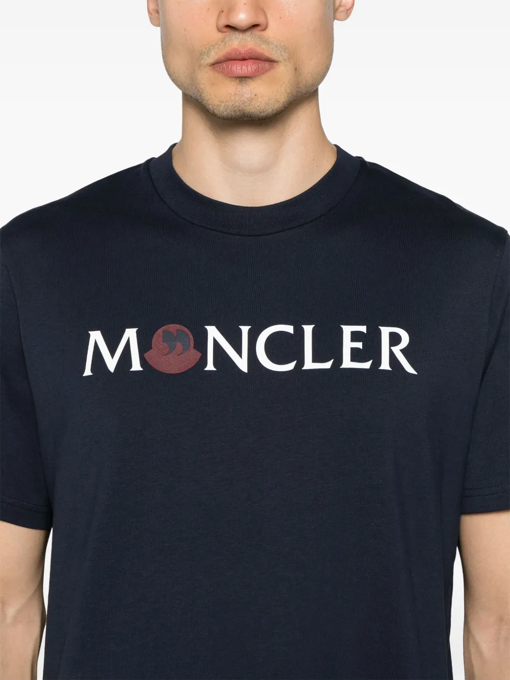 Moncler T-shirt met logoprint Blauw