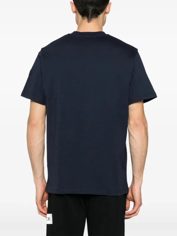 Moncler logo-print T-shirt | Blue | FARFETCH