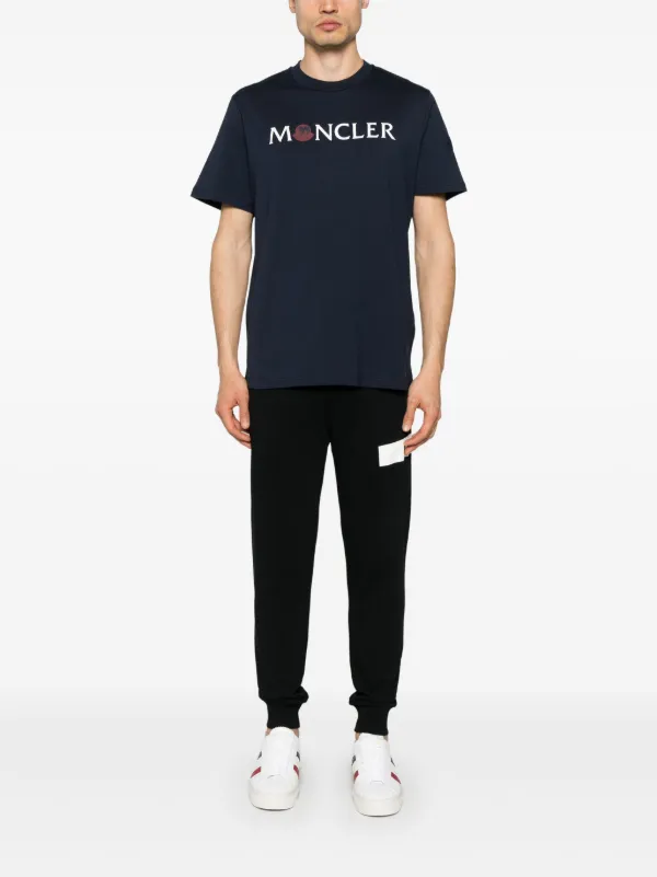 Moncler logo-print T-shirt | Blue | FARFETCH