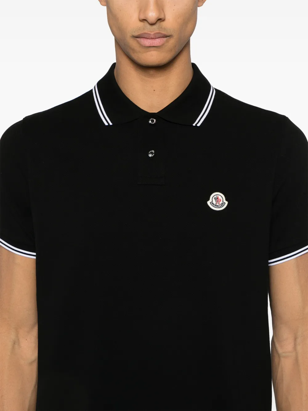 Moncler Poloshirt met logopatch Zwart