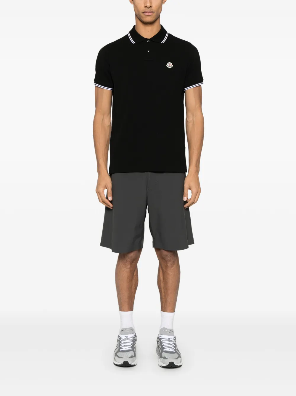 Moncler Poloshirt met logopatch - Zwart