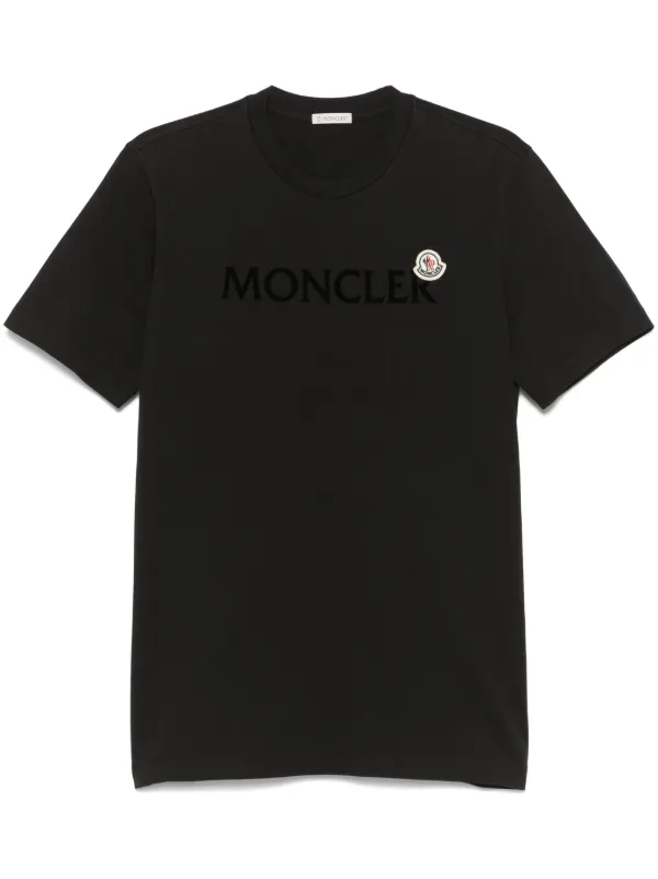 【関税込み】Moncler ブラック フロックロゴ Tシャツ Moncler フロックロゴ Tシャツ | ブラック | FARFETCH JP