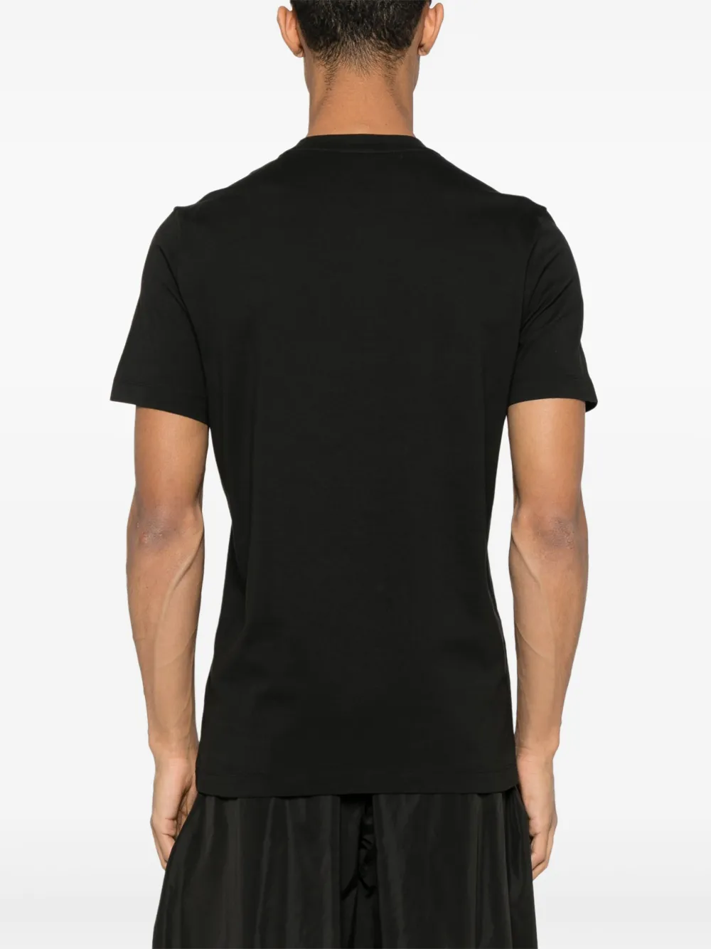 Moncler T-shirt met flocked logo Zwart