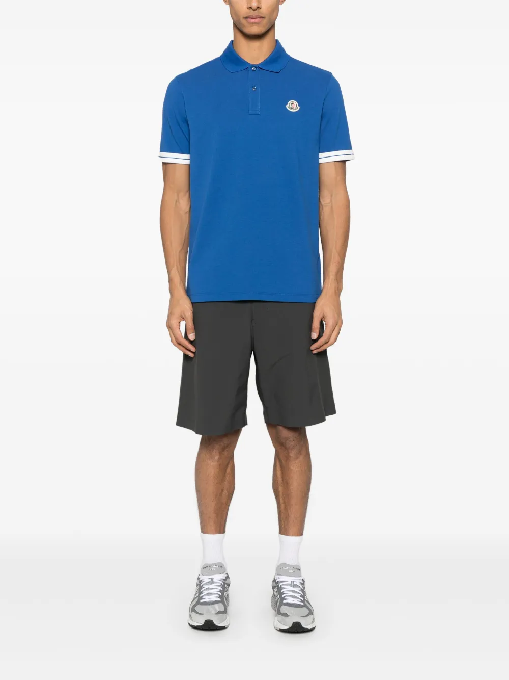 Moncler Piqué poloshirt met logo - Blauw