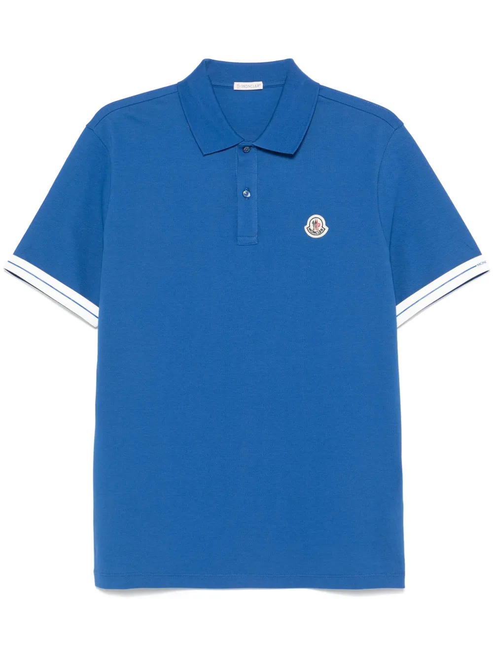 Moncler Logo-patch Cotton Polo Shirt In Green