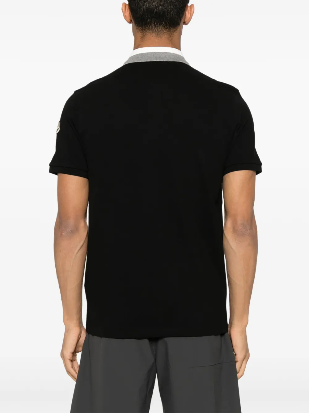 Moncler Piqué poloshirt met geborduurd logo Zwart