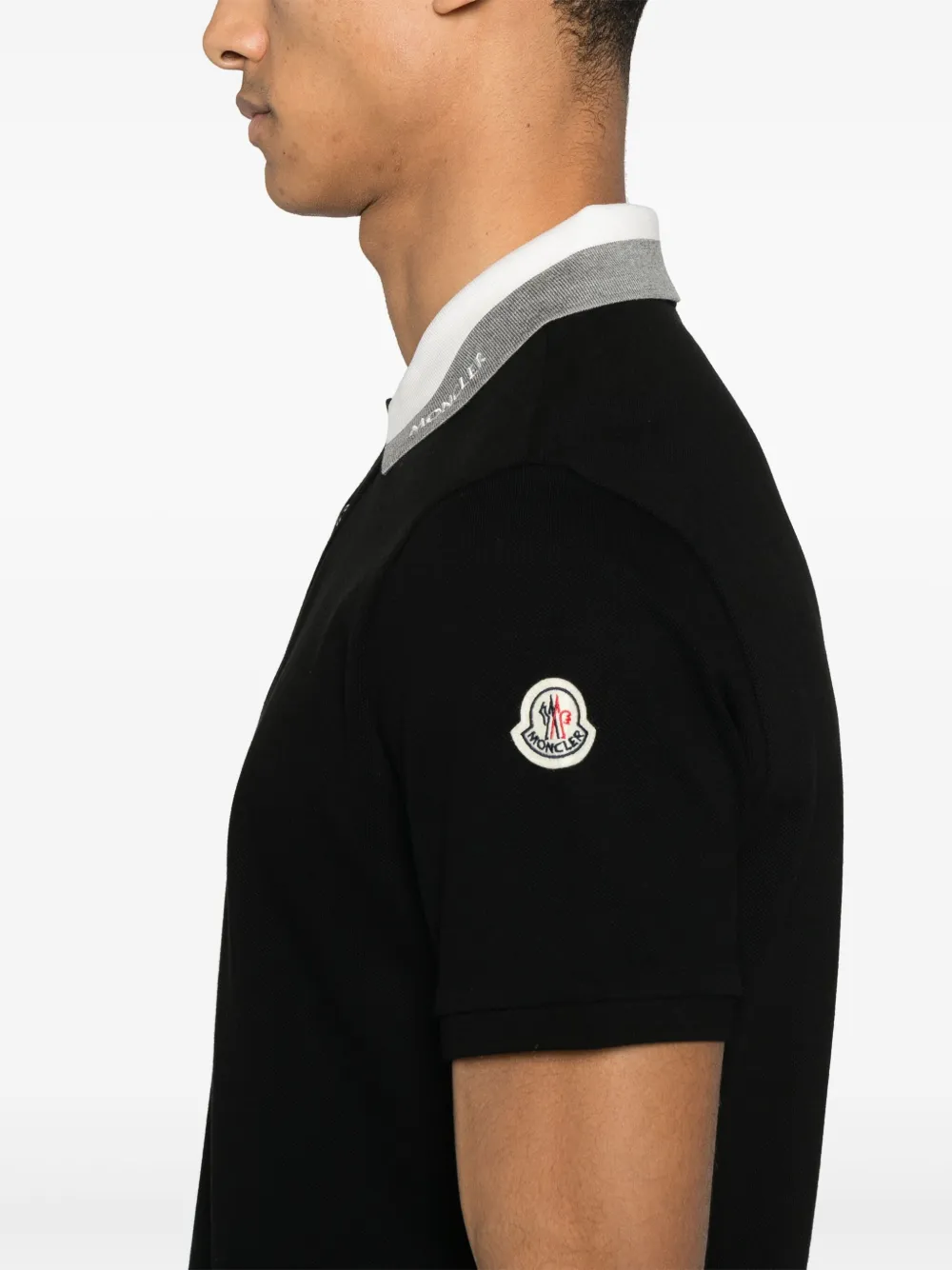 Moncler Piqué poloshirt met geborduurd logo Zwart