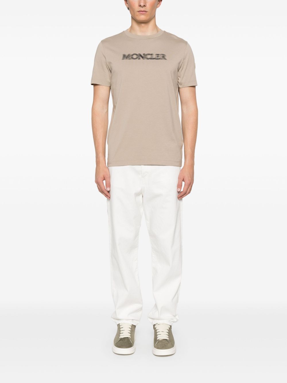 Moncler T-shirt met korte mouwen - Beige