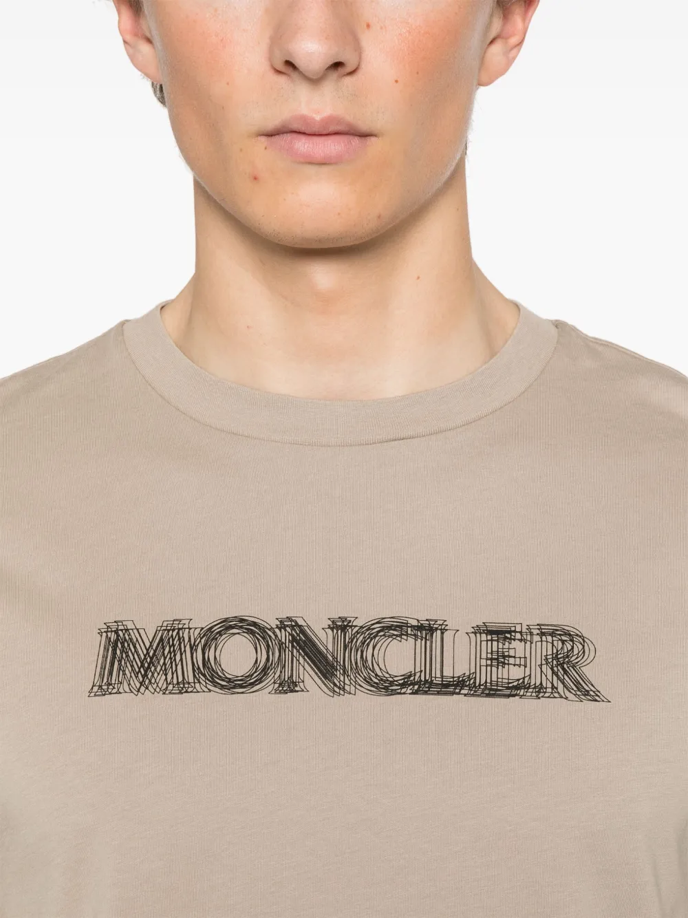 Moncler T-shirt met korte mouwen Beige
