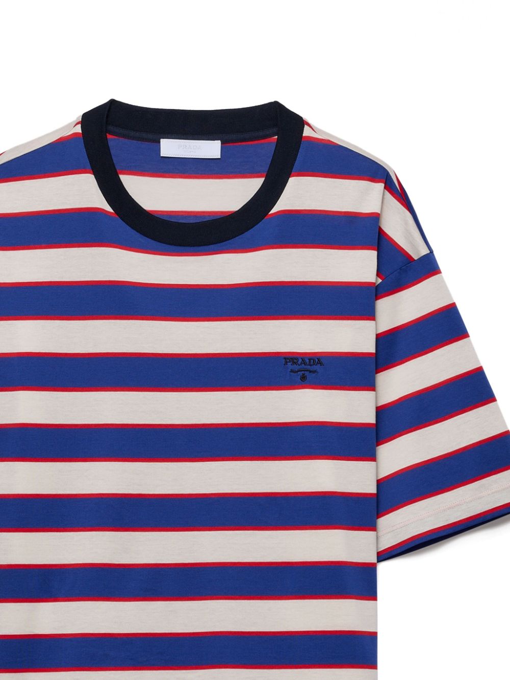 Prada Gestreept T-shirt - Blauw