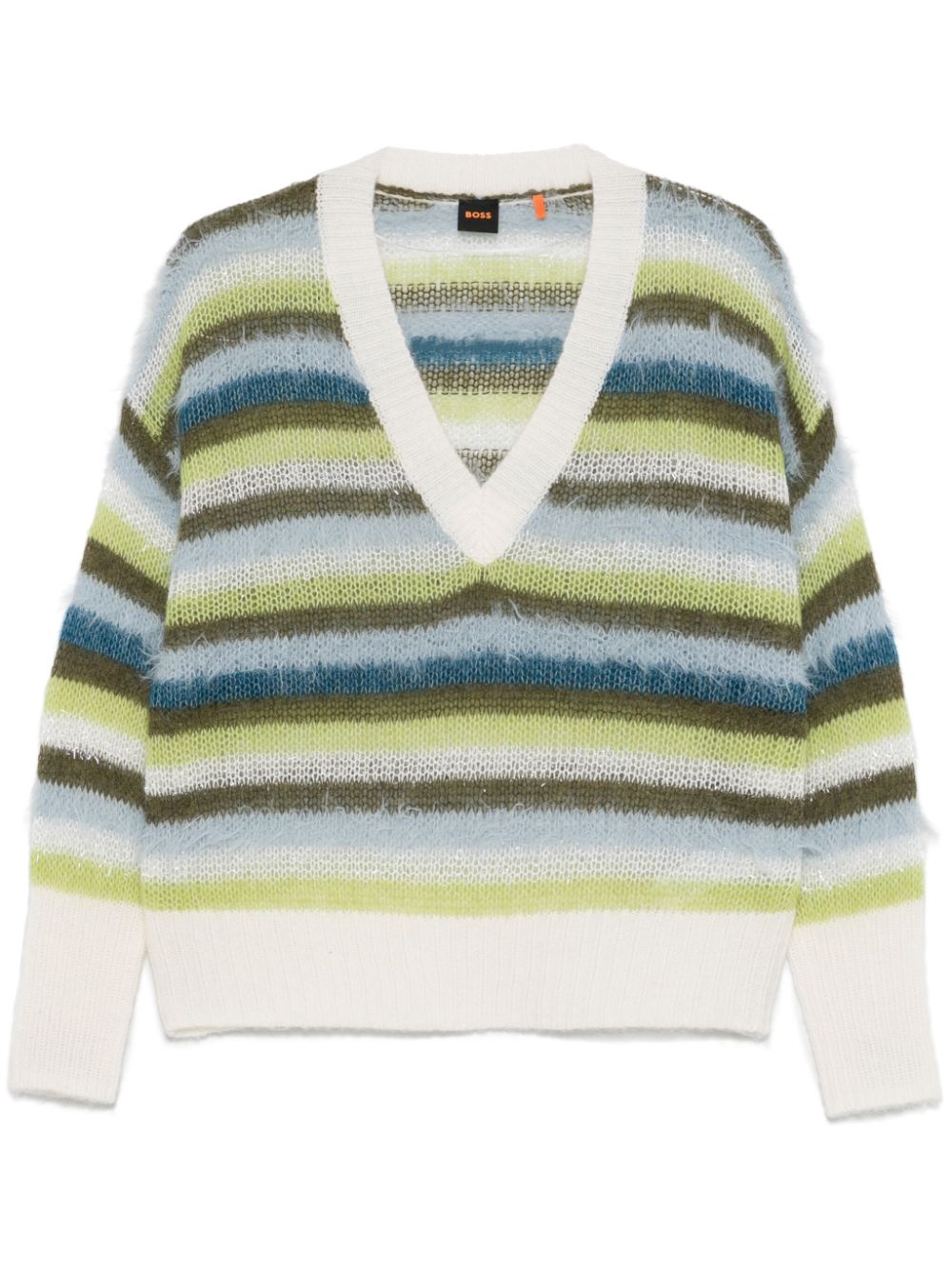 BOSS striped sweater - Green