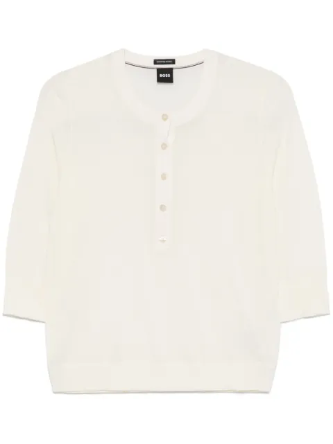 BOSS Henley-neck sweater
