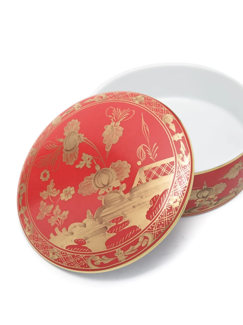 Ginori 1735 Porcelain Trinket Box (13cm) In Red