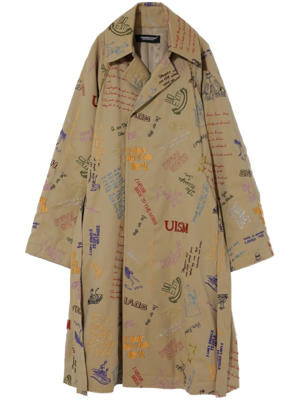 Undercover embroidered trench coat - Neutrals