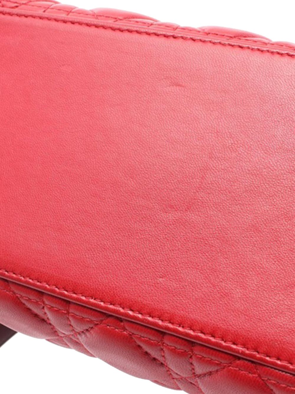 Christian Dior Pre-Owned 2010-2024 Medium Tricolor Lambskin Cannage Lady Dior satchel - Rood