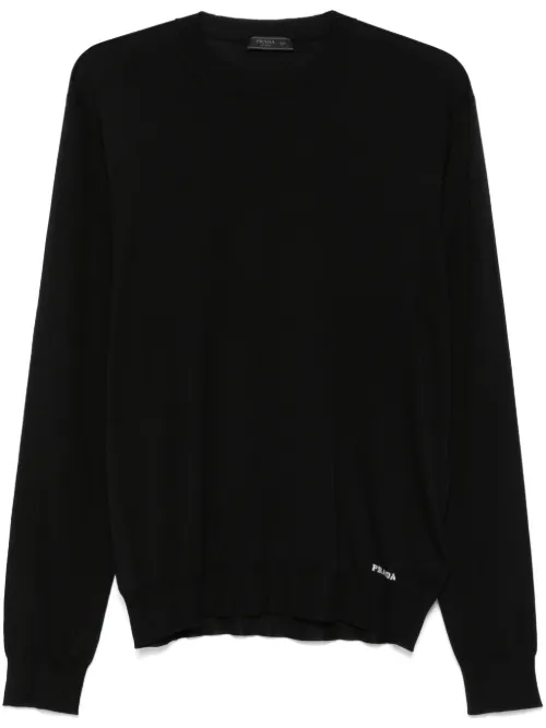 Prada pull en soie recyclée - Noir - Prada - Modalova