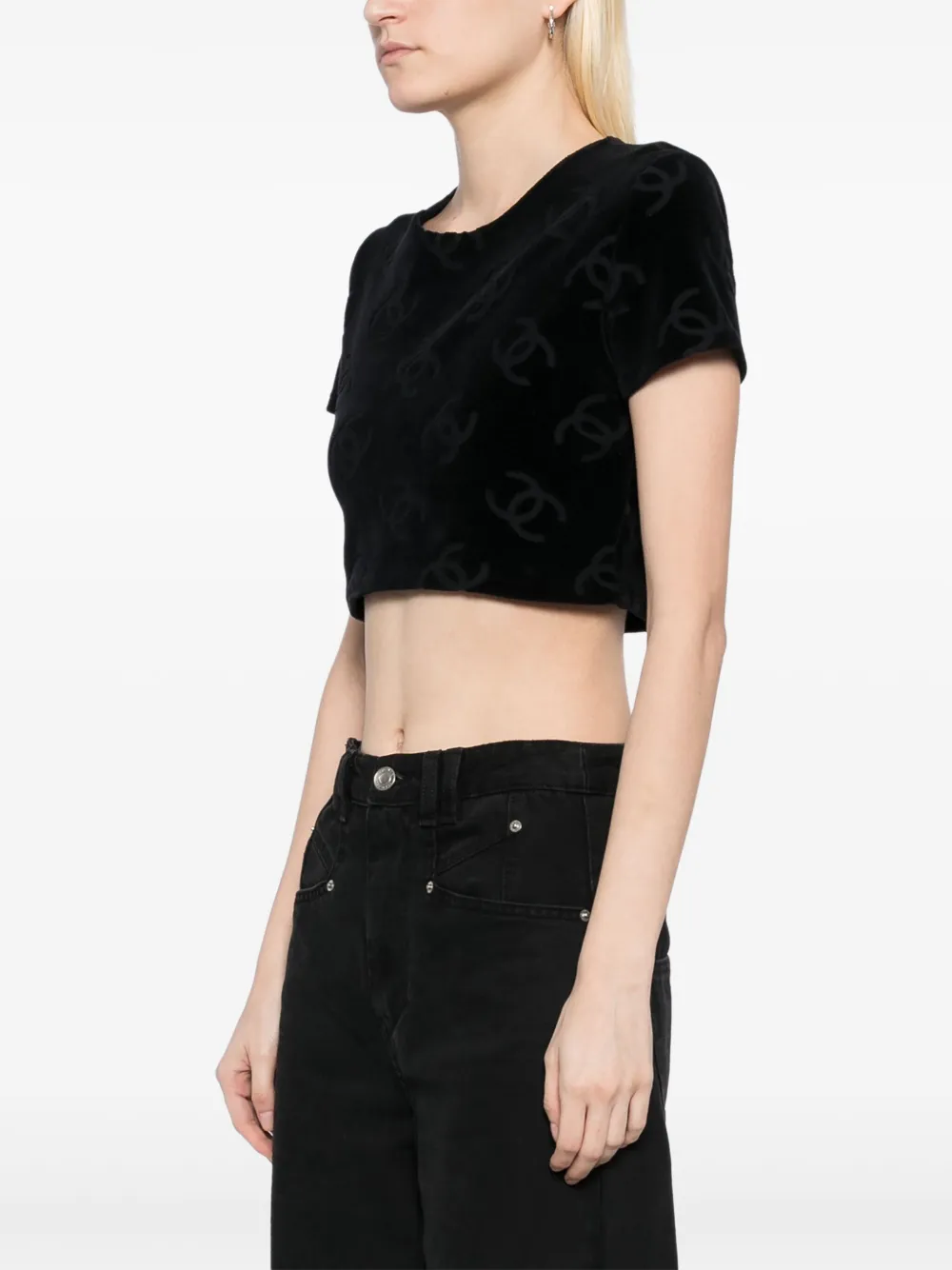 Pre-owned Chanel 1990-2000s Cc Logo-print T-shirt In Black