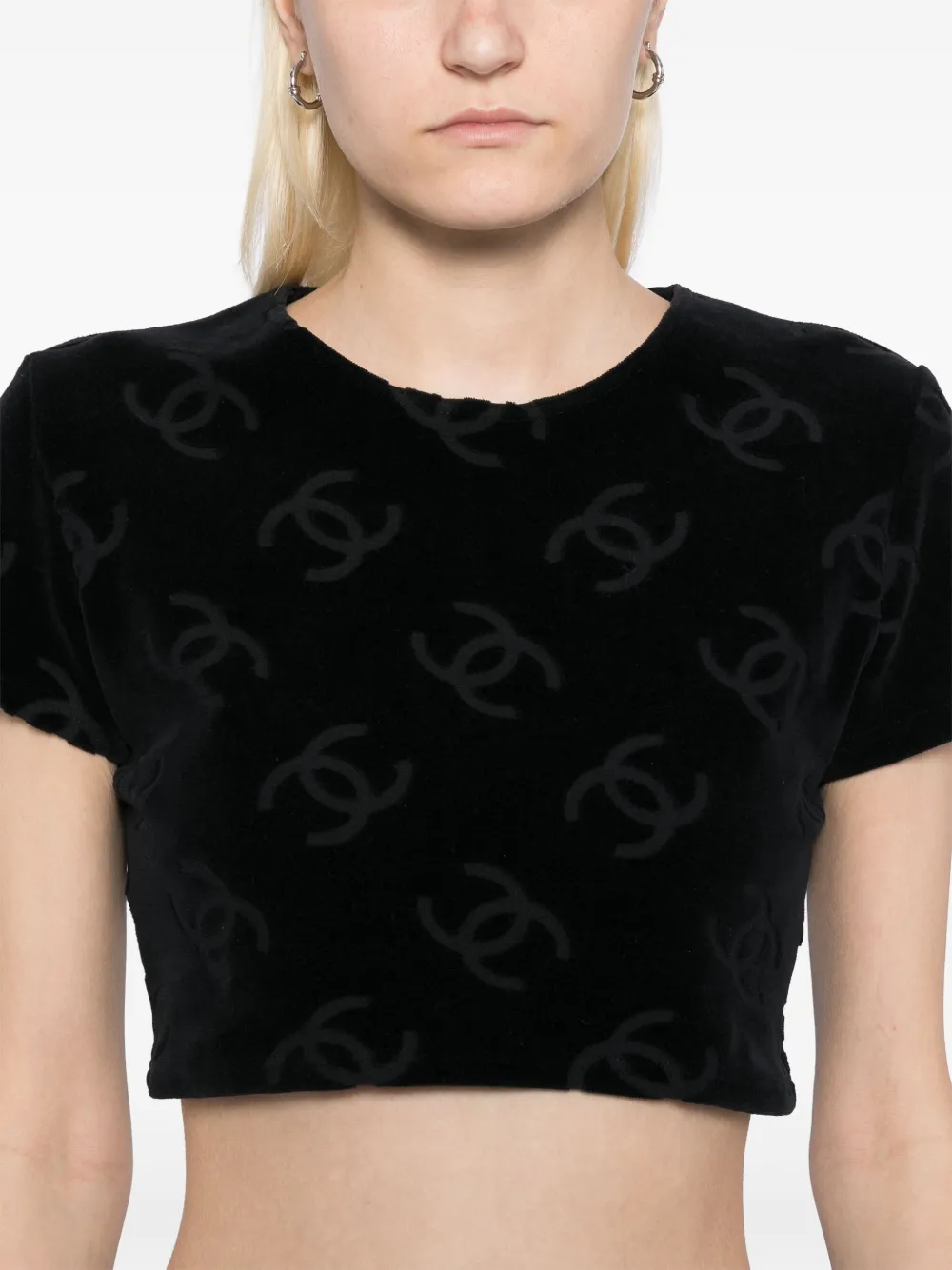 Pre-owned Chanel 1990-2000s Cc Logo-print T-shirt In Black