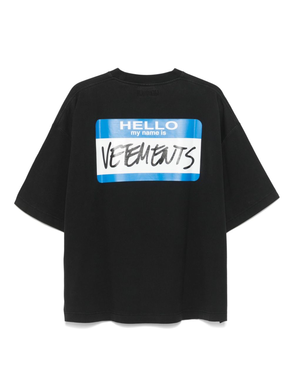 VETEMENTS T-shirt met naamplaatje - Zwart