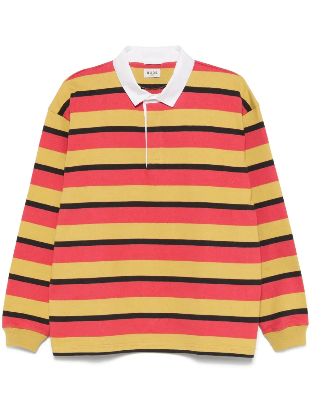 Bode Rec Stripe Polo Shirt In Yellow