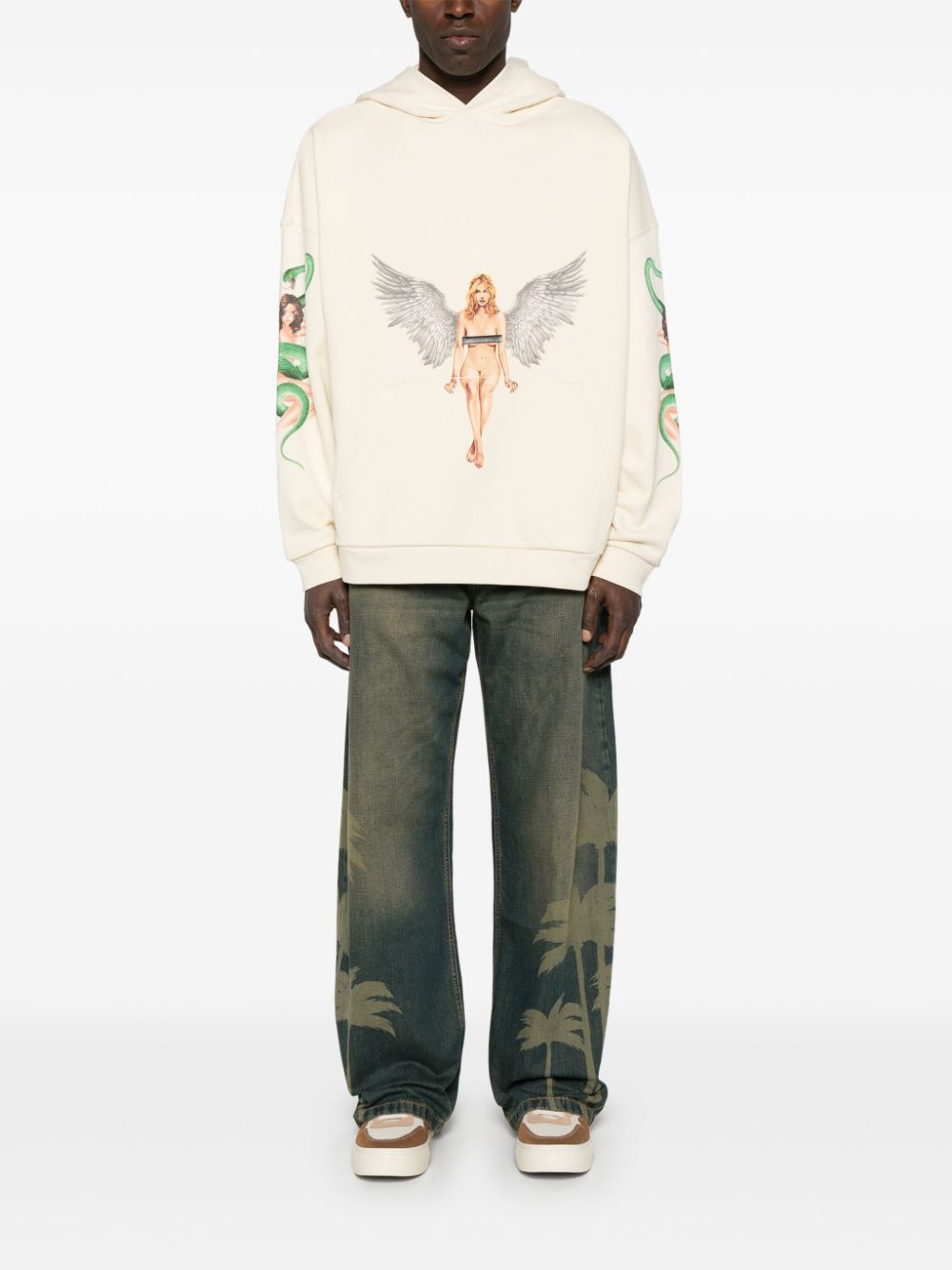 Palm Angels Pin Up hoodie - Beige