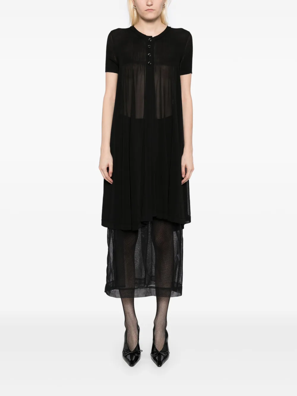 CHANEL Pre-Owned 2007 semi-doorzichtige jurk - Zwart