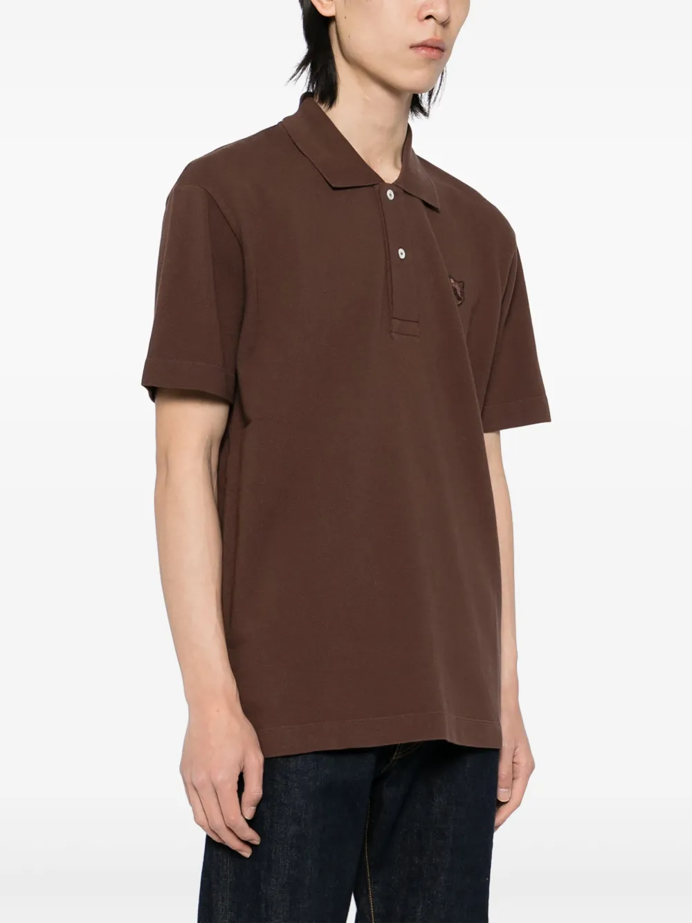 Maison Kitsuné Poloshirt met Bold Fox-patch Bruin