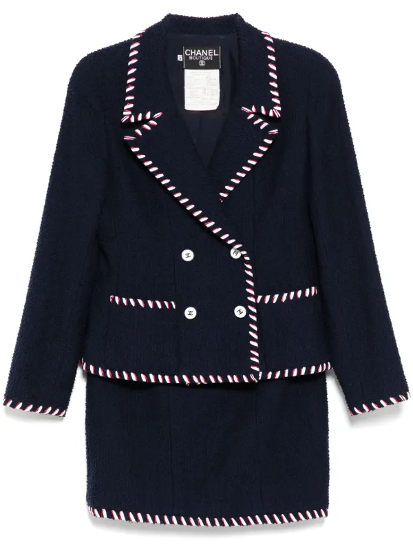 CHANEL Pre-Owned Tailleur Con Gonna 1994 Blu FARFETCH IT