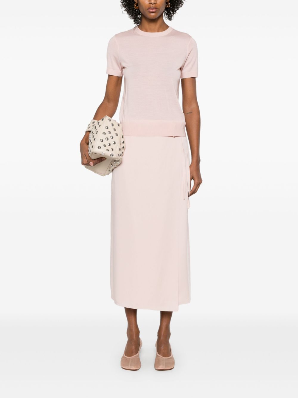 Theory wrap-design midi skirt - Roze