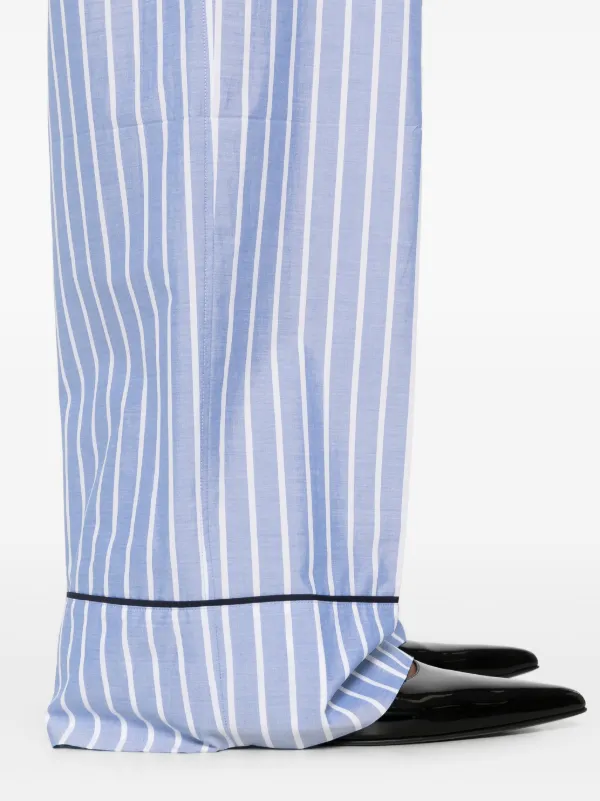パンツ PRADA stripe slacks pants Prada Striped Trousers | Blue | FARFETCH PT