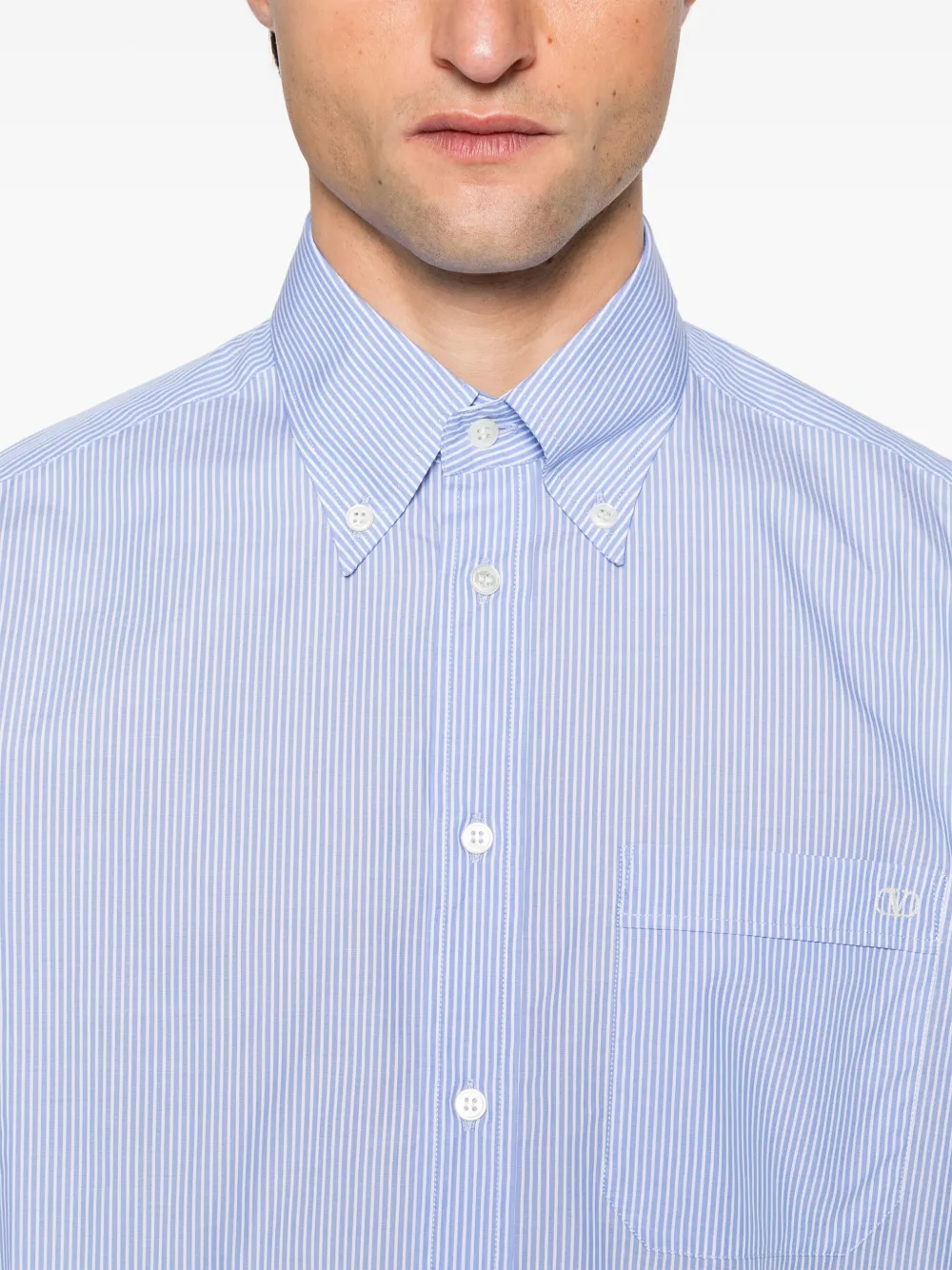 Valentino Garavani Gestreept overhemd Blauw