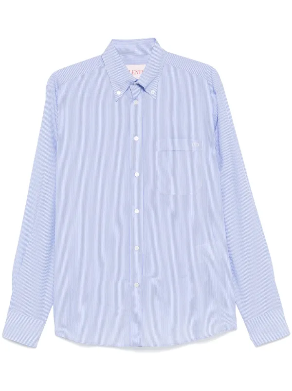 Valentino Garavani ストライプ シャツ | ブルー | FARFETCH JP