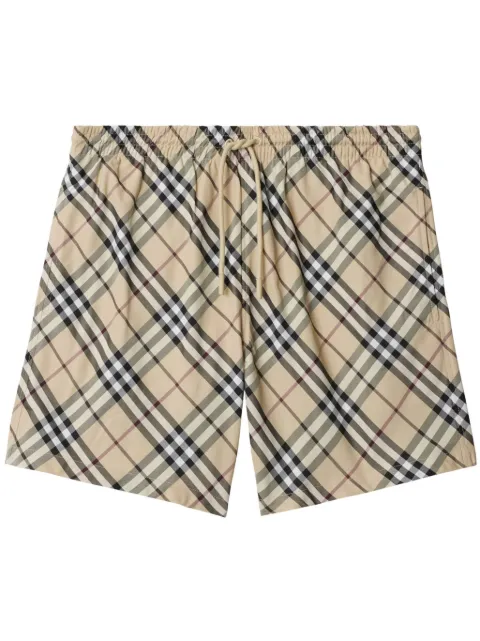 Burberry shorts de playa con cuadros estampados