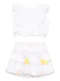 Lapin House broderie-anglaise shorts set - White