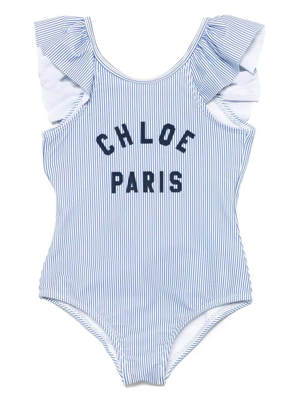 Chloé Kids Badpak met logoprint Blauw
