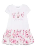 Monnalisa all-over floral print dress - White
