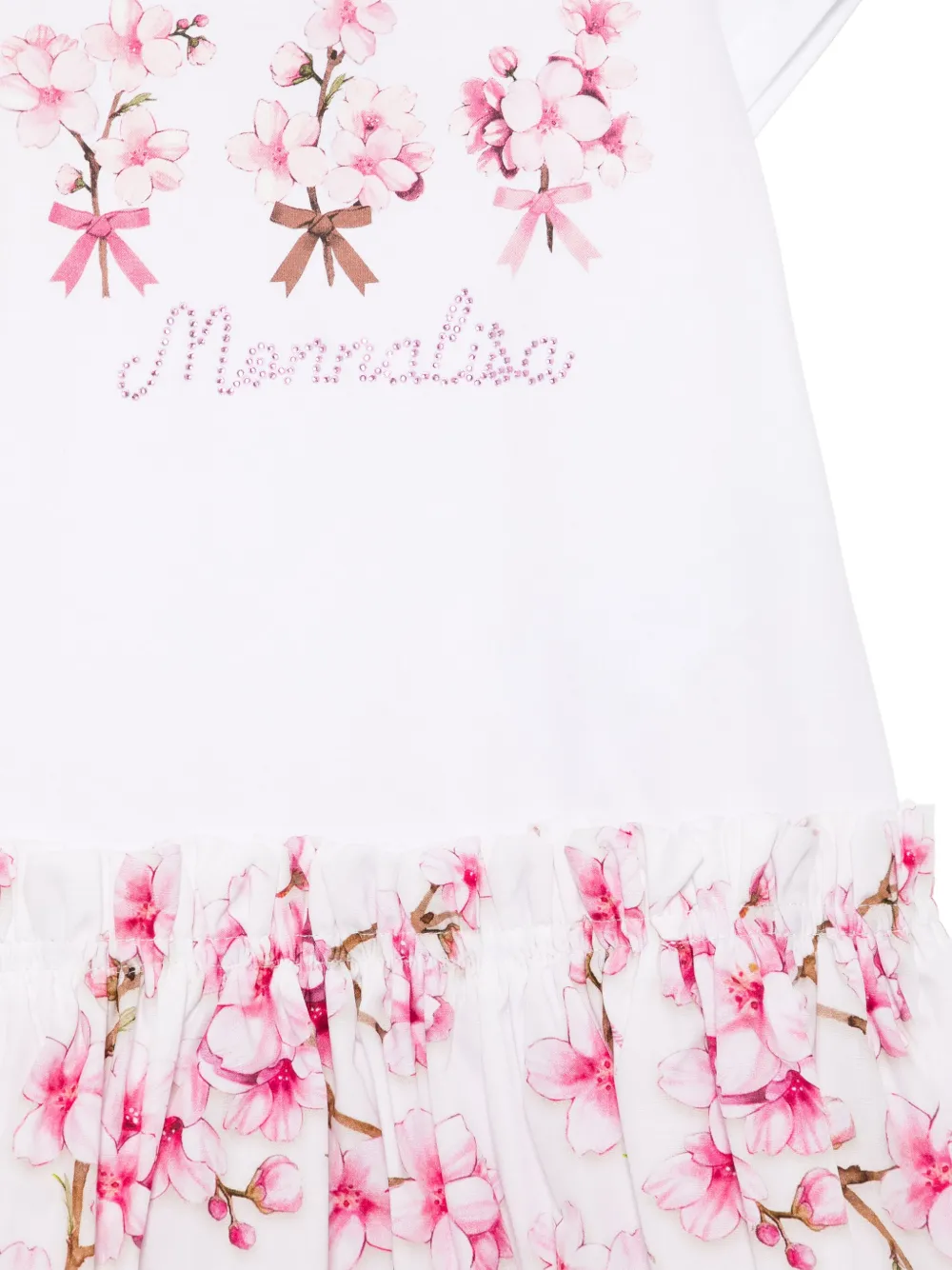 Monnalisa Jurk met bloemenprint Wit
