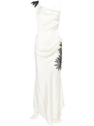 floor-length cami dress in ivory by victoria beckham Gown | White Girls 13Y+