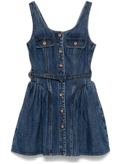 Self-Portrait flared denim mini dress 