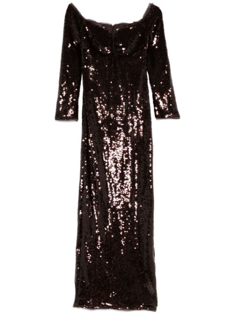 Self-Portrait sequin off-shoulder maxi dress