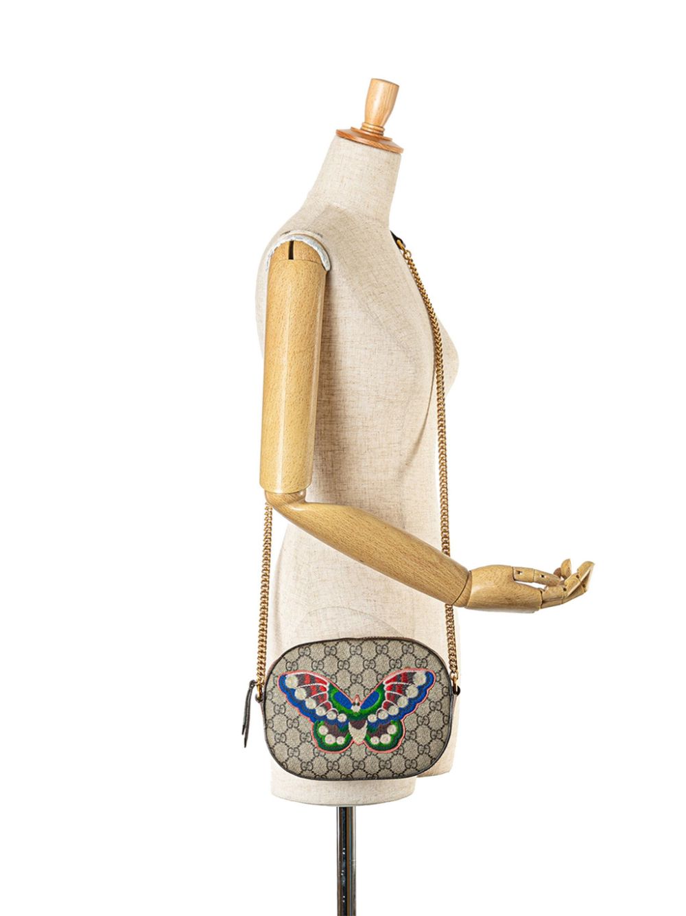 Gucci Pre-Owned 2000-2015 GG Supreme Butterfly Embroidered Camera crossbody bag - Bruin