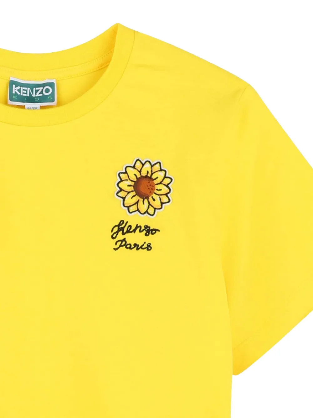Kenzo Kids T-shirt met geborduurd logo Geel