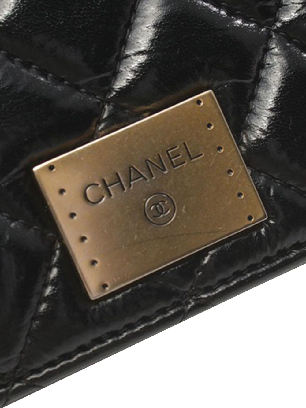 Affordable HOT SALE CHANEL 2018-2019 Quilted Calfskin Logo Plate Wallet On Chain crossbody bag Women