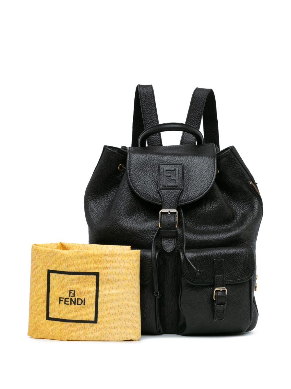 Fendi Pre-Owned 2000-2010 Leather Drawstring backpack - Zwart