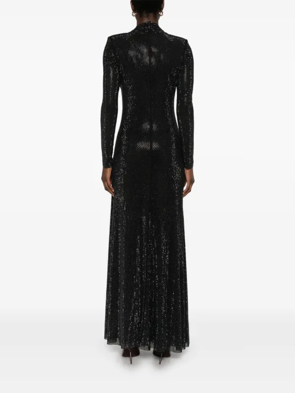 パーティードレス Self-Portrait Rhinestone' Black Polyester Dress Black Rhinestone Crepe Mini Dress – self-portrait-US